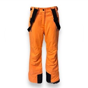 MOUS ONE Waterproof Snow Pants Detachable Elastic Suspenders Bright Oran…